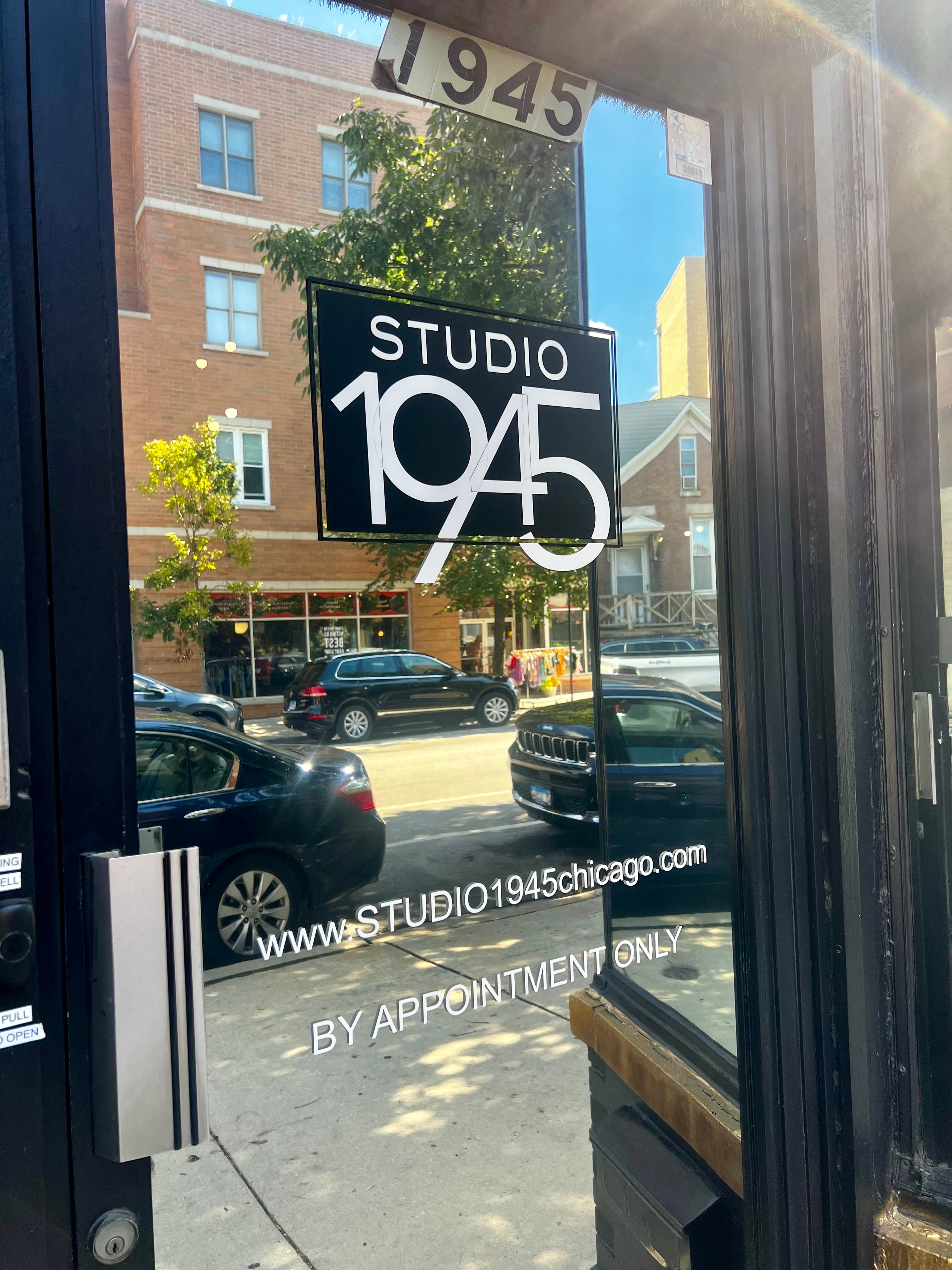 Studio 1945 storefront window at 1945 N Damen Ave Chicago